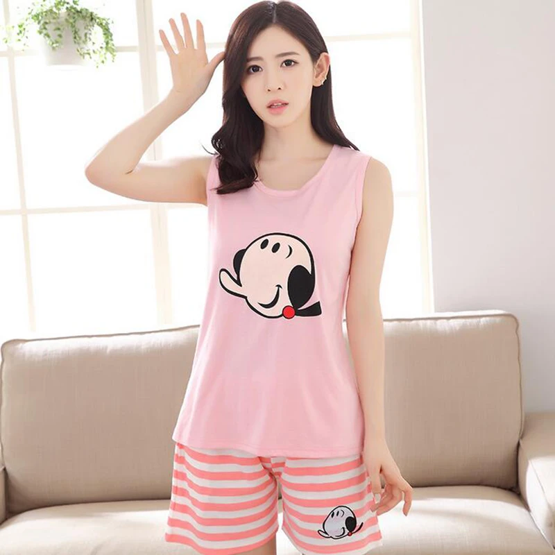 Новая летняя Пижама для мужчин пижама пары вязаный хлопковый костюм