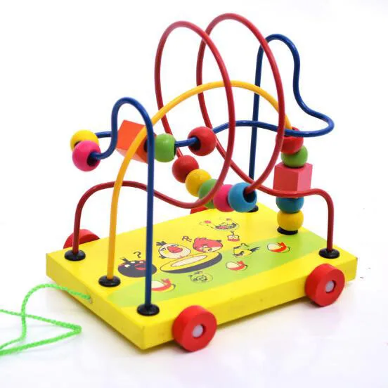 

WYNLZQ Random Color Early Learning Toy Children Kids Baby Colorful Wooden Toy Around Beads Educational Game Gifts Grownups Toys