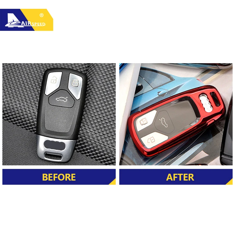 

Airspeed TPU for audi A4L A5 Q7 TT 2016-2017 Accessories car key shell Q7 key Ring Car Key Case AUDI Key cover