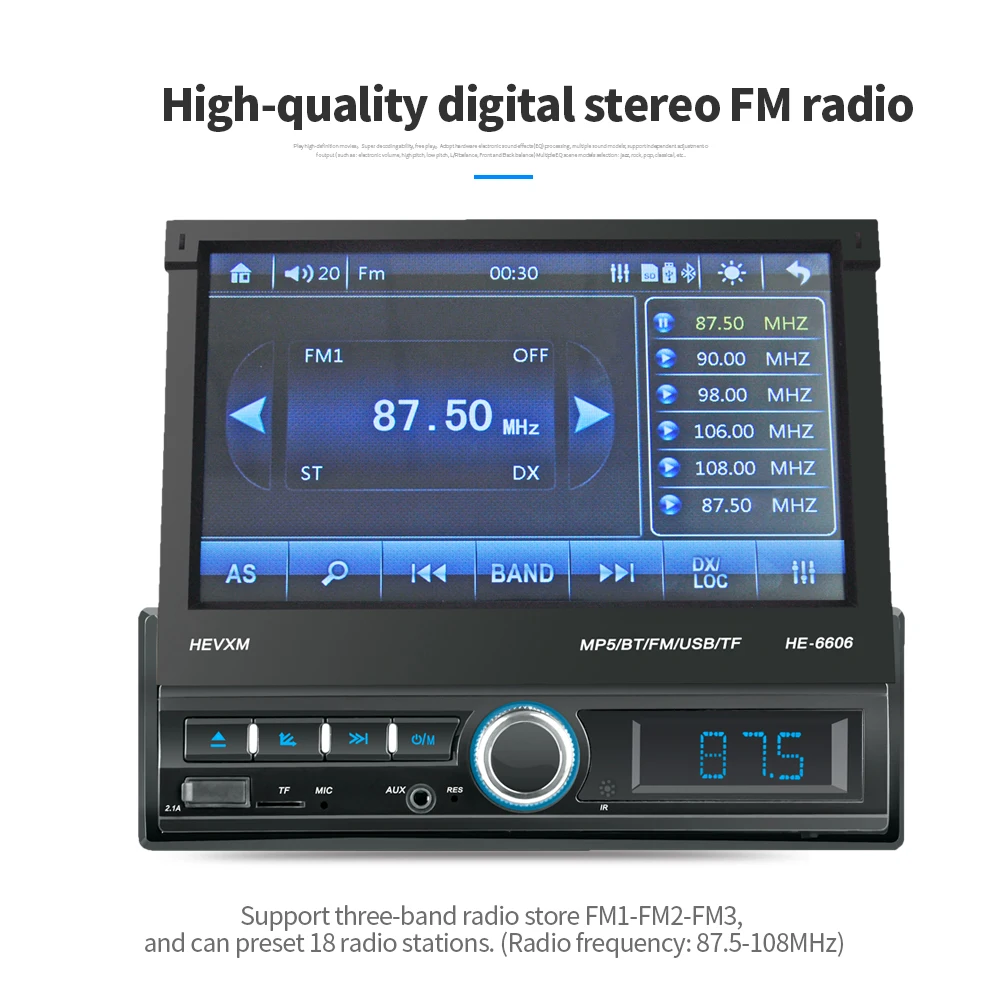 2 Din автомобильное радио Bluetooth Зеркало Ссылка 2din автомобильный мультимедийный плеер сенсорный экран Выдвижной MP5 плеер USB аудио стерео автомобиль