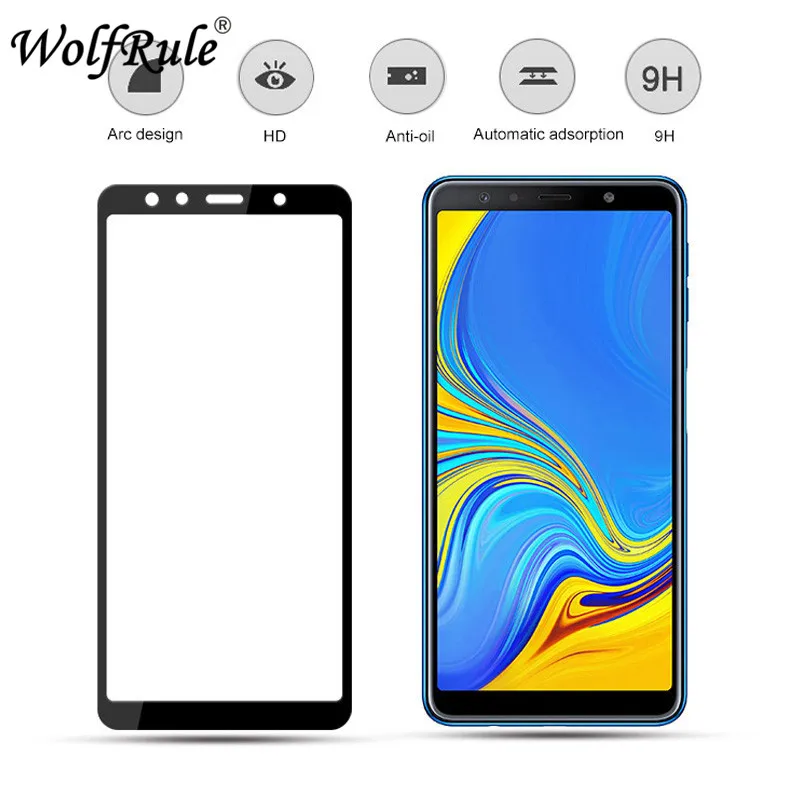 Pel&iacute;cula protectora de pantalla para Samsung Galaxy A7, vidrio templado 2.5D, cubierta completa, A750, 2018, 2018, 2 uds.-1