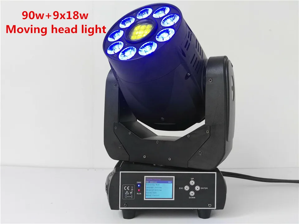 6 шт. 90 Вт LED Moving Head Light + 9x18 WASH RGBWA UV в 1 цвет Light/90 Disco DJ DMX прожектор Ligh|Эффект