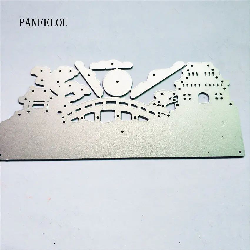 PANFELOU Хэллоуин Закат над мостом металл ремесло бумаги высечки Скрапбукинг/DIY