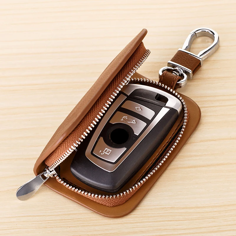 Универсальный кожаный чехол для ключей SNCN сумка Audi/Toyota/Volkswagen/Skoda/Mazda/Mitsubishi/Ford/BMW - Фото №1