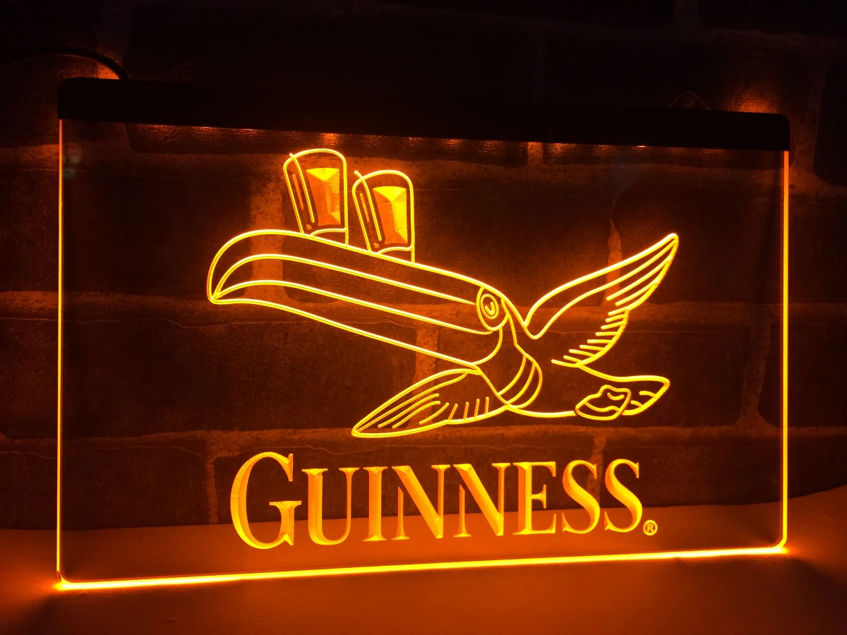 LA012- Guinness Toucan пивной бар паб клуб светодиодный ная неоновая световая вывеска