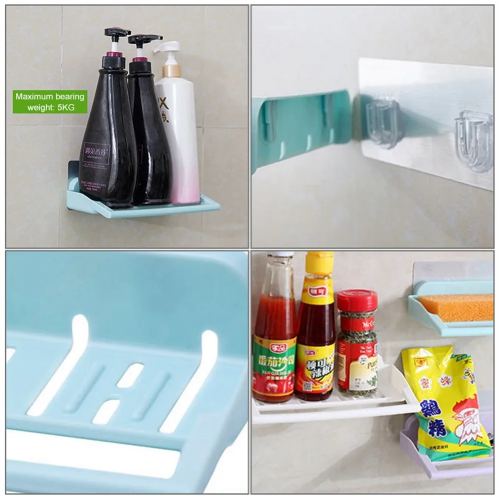 Storage rack Perforation-free and traceless wall-suckingShower Shelf Basket Bathroom Shampoo Holder Kitchen | Дом и сад