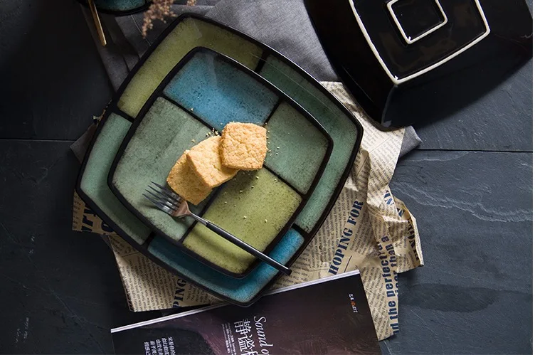 Многоцветная керамическая посуда пищевые контейнеры палочки миски для бэнто