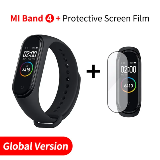 Global add film Xiaomi mi-браслет 4, новейший музыкальный смарт-браслет mi Band 4, цветной экран, Bluetooth 5,0, глобальная версия - Цвет: Global add film