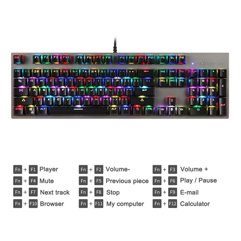 Механическая клавиатура Kailh Box Switch USB Проводная RGB подсветка 104 клавиши для игровых