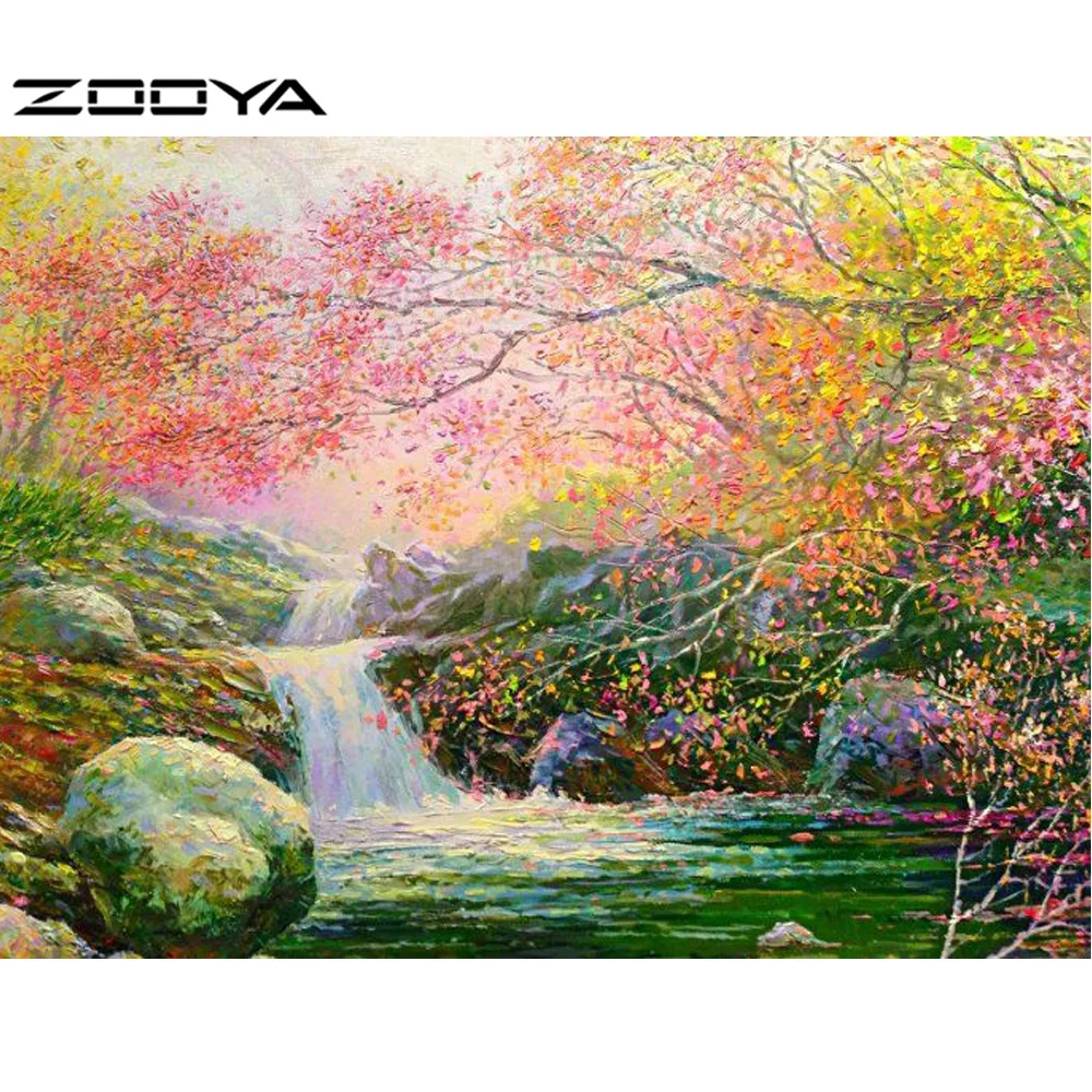 

ZOOYA 5D DIY Diamond Embroidery Scenic Trees Painting Diamond Mosaic Daisies Round Diamond Cross Stitch Chrysanthemum R009