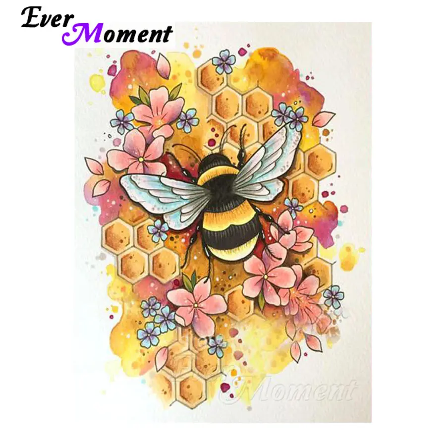 

Ever Moment Diamond Painting Bee Cross Stitch Picture Mosaic Full Square Drill Diamond Embroidery Handmade Stones Decor S2F1084