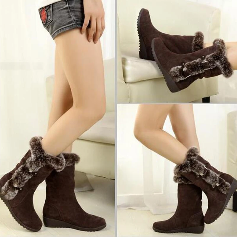 HEE GRAND/женские Теплые ботильоны зимние модные ботинки с искусственным мехом