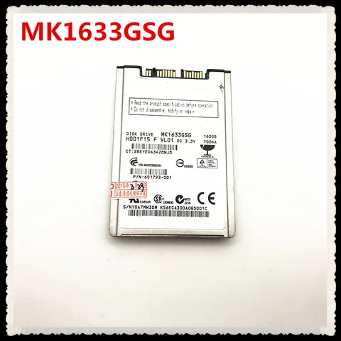 Новый жесткий диск 160 Гб 1,8 дюйма MicroSATA MK1633GSG для 2740p 2730p 2530p 2540p HDD x300 x301 T400S T410S, Замена жесткого диска MK1229GSG