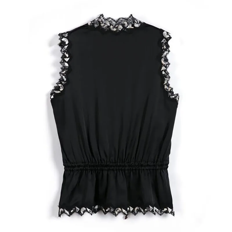 TWOTWINSTYLE вышивка кружево пэчворк женский костюм без рукавов v образный вырез