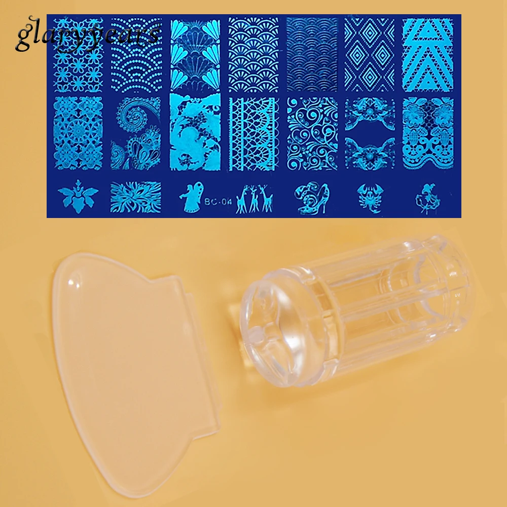 1 компл. Пластины для стемпинга дизайна ногтей шаблон прозрачный штамп