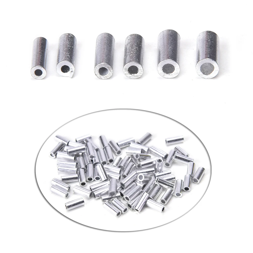 100 шт./пакет нержавеющая сталь леска Алюминий ОБЖИМНАЯ втулка медная трубка 1 0 мм 2