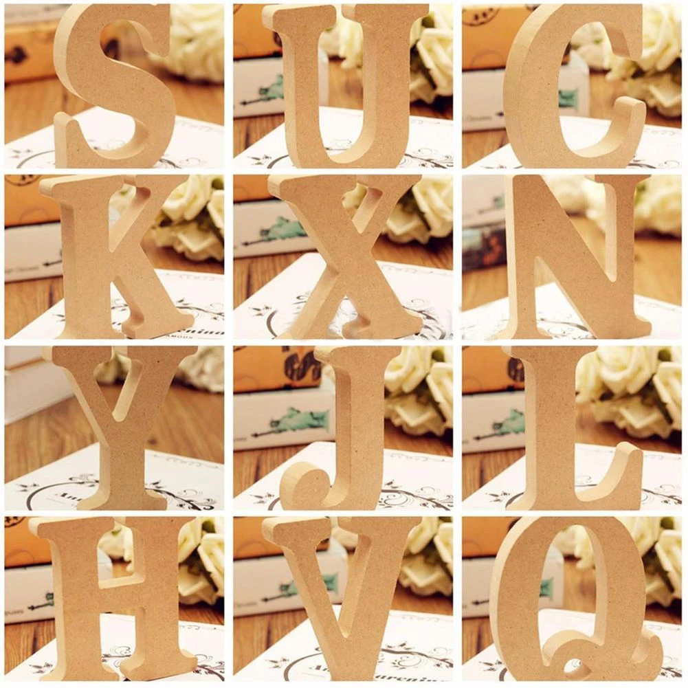 DIY 26 больших A-Z Алфавит украшения деревянные поделки инновационные DIY буквы Украшения настольные орнаменты свадебное украшение Вечерние