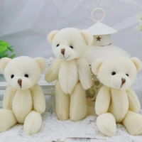 12 pcslot 2 sizes white mini jointed mini bears for wedding birthday decor kawaii bears diy cartoon bouquet stuffed plush toys