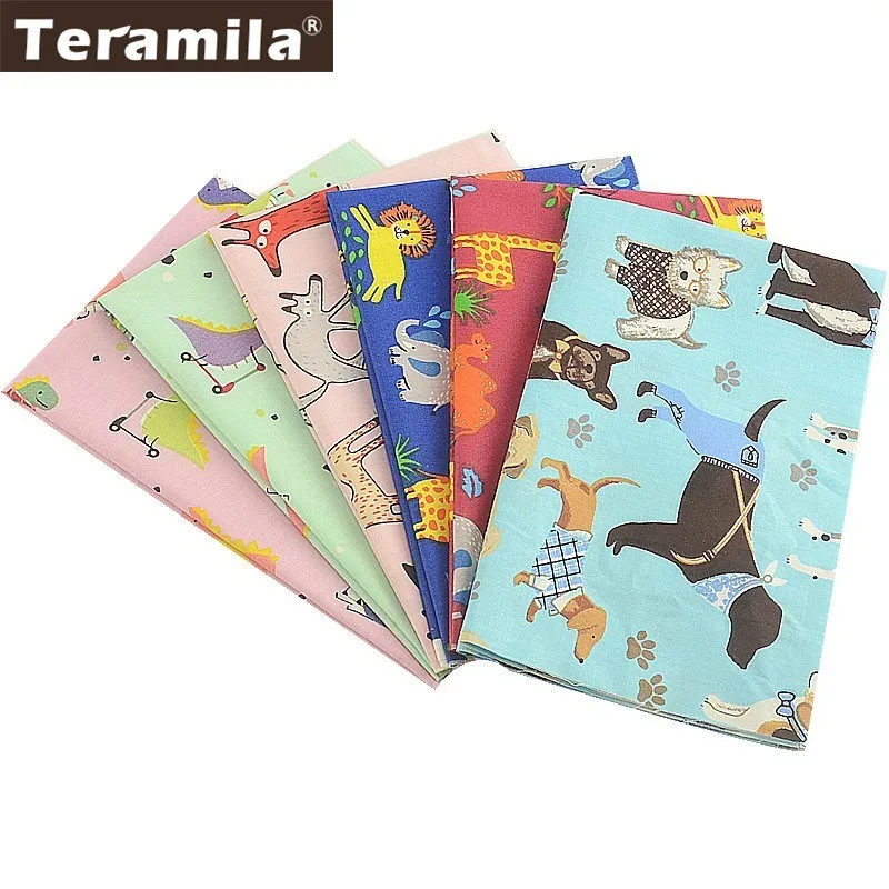 TERAMILA 40x50 см дизайн с рисунками животных 6 шт. 100% хлопок ткань стеганая Подушка