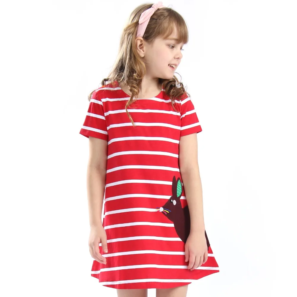 Girls Summer Dress 2018 Brand Striped Cotton Baby Unicorn Princess Costume Children Vestidos Kids Dresses for | Детская одежда и