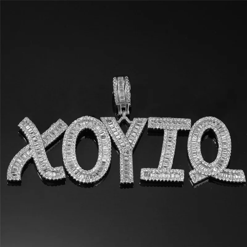 Хип Хоп Пользовательские буквы Bling Iced Out кулон ожерелье для мужчин и женщин
