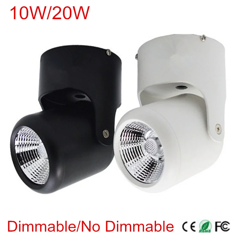 

Dimmable 10W 20W Super Bright Spot light 180 Degree Rotation Ceiling Lamp LED DownLight AC85-265V Led Downlights Surface Mounted