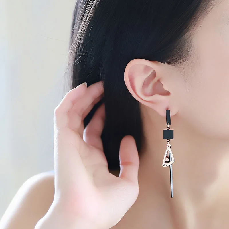 Геометрические длинные серьги с кисточками Преувеличенные модные Универсальные