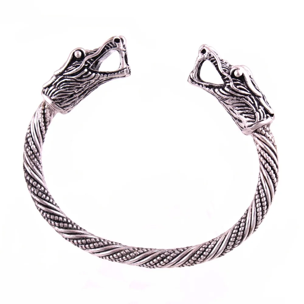 Norse Viking Mjolnir головка дракона витой кабель браслет манжета языческие украшения|bangle