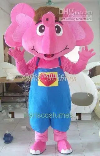 

New Adult High Quality Professional Pink Elephant Mascot Costume Christmas Fancy Dress Halloween Mascot Costume