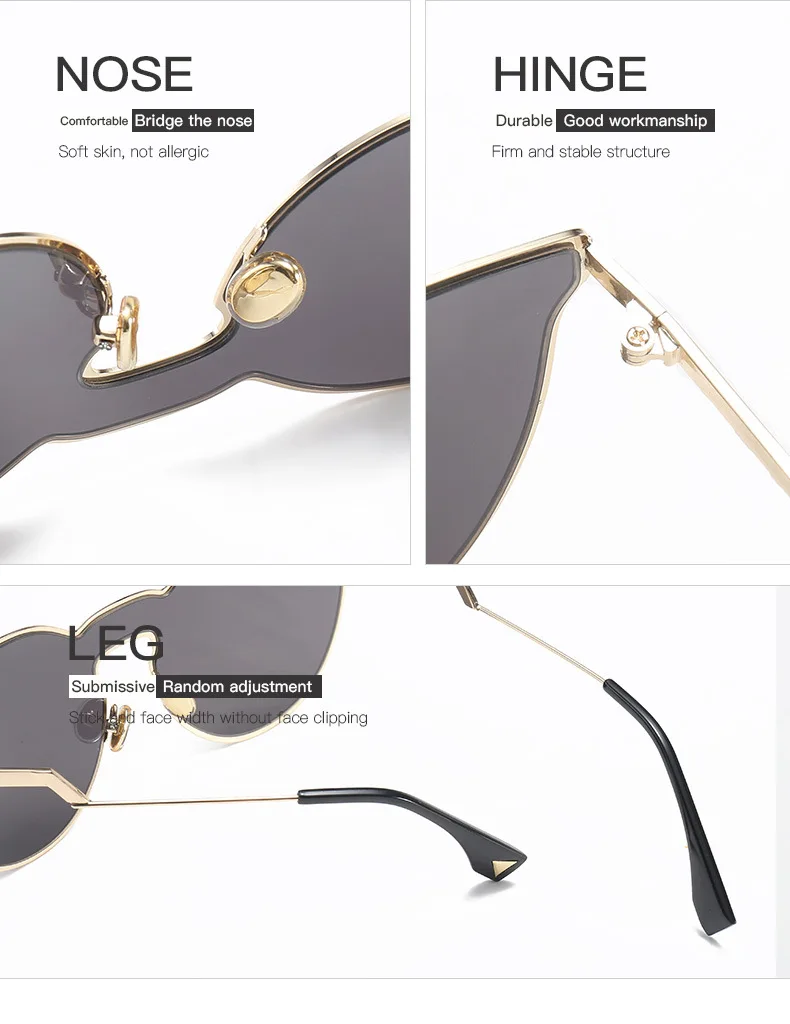 Мода 2017 г. кошачий глаз Для женщин Защита от солнца Очки красного цвета металла