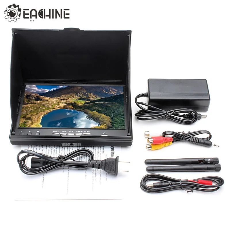 Новый монитор Eachine LCD5802D 5802 5 8G 40CH 7 дюймов FPV с встроенным аккумулятором DVR для