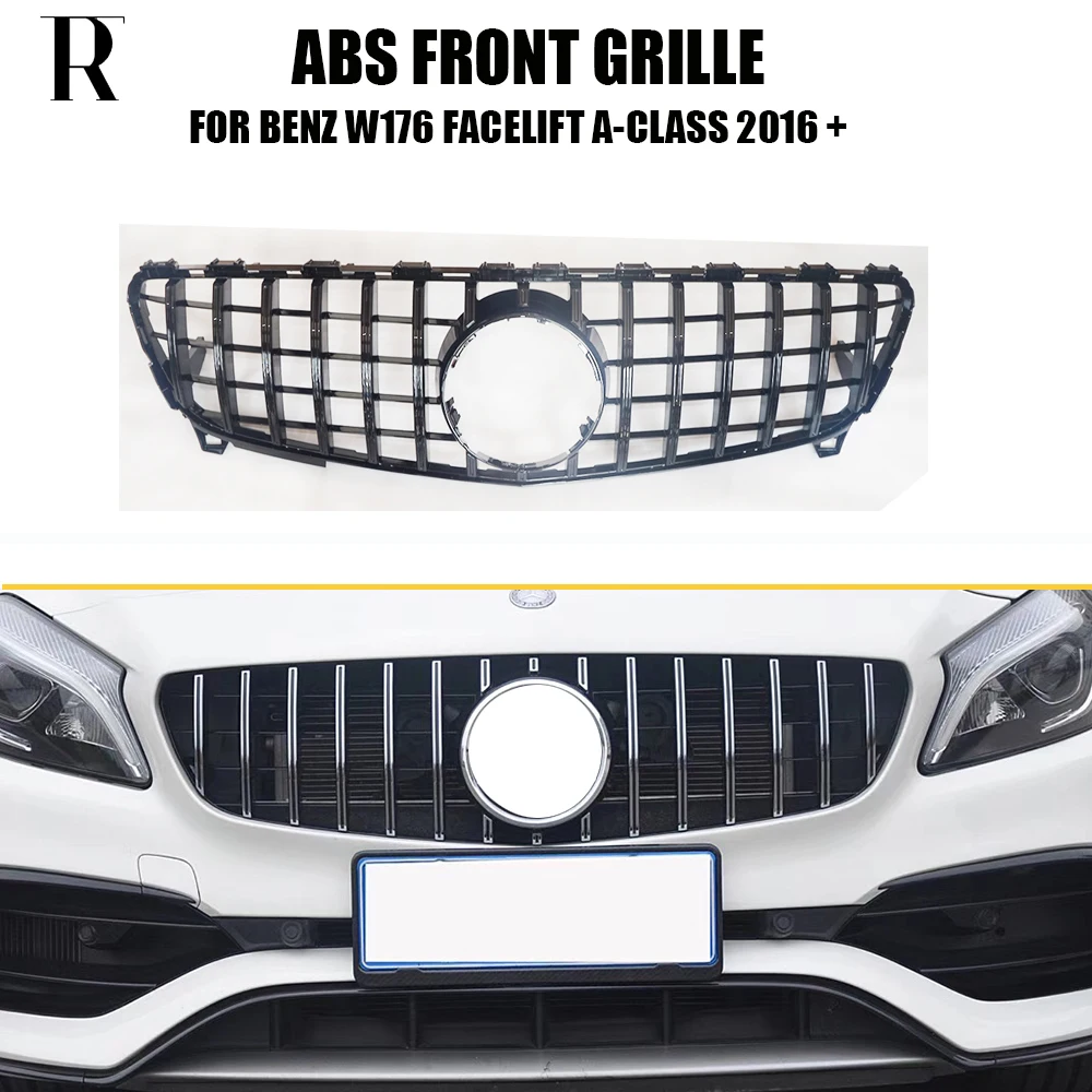 W176 заменить GT стиль ABS передний бампер Гриль решетка для Mecedes Benz Facelift A180 A200 A260 A45 16 18