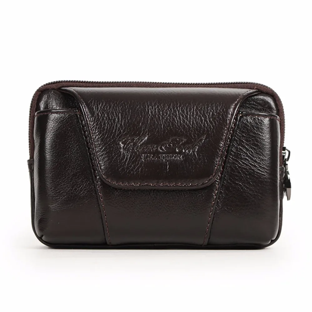 100% натуральная кожа мужской мобильный телефон сумка чехол кожаный ремень