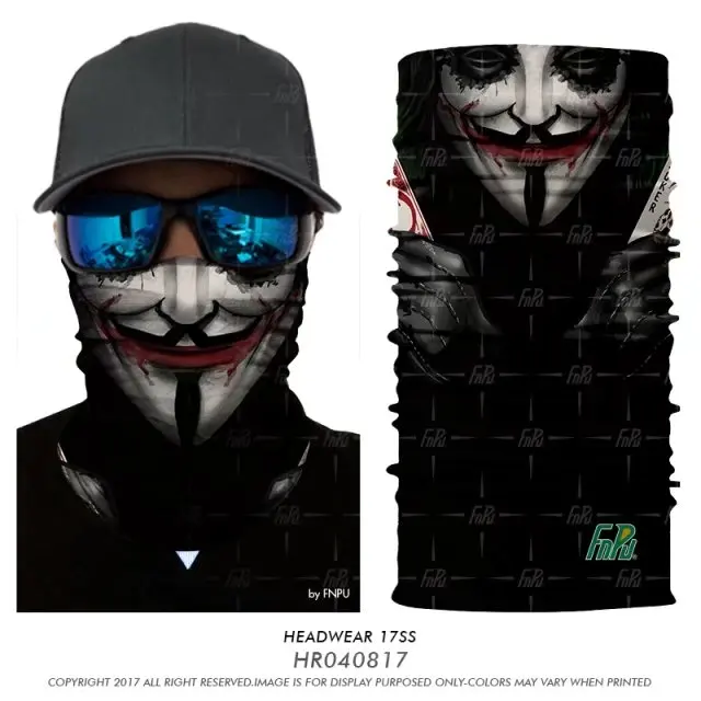 HR040817 3D бесшовная бандана Buffe Jokers череп трубка маска для лица человек шеи Gaiter велосипед велосипедная повязка на голову череп бандана ветрозащитный головной убор - Цвет: HR040817