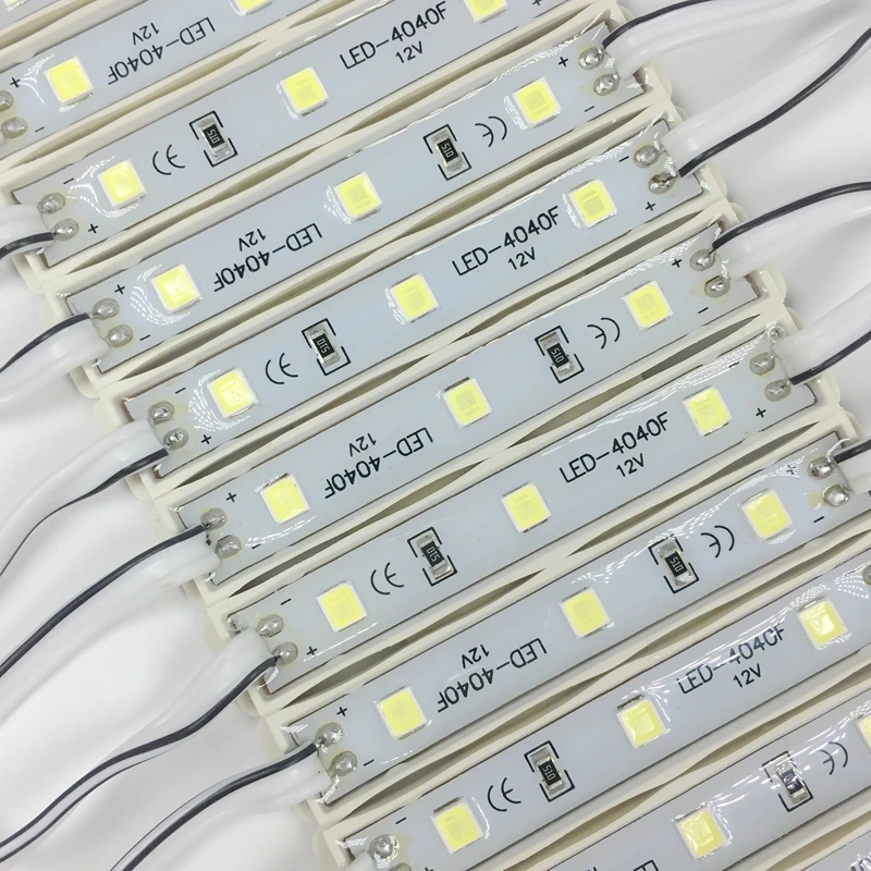 1000 шт. SMD 4040 Светодиодный модуль для знака буквы IP65 DC12V 3 LED 1 Вт 100лм 64 мм * 9 4 лента