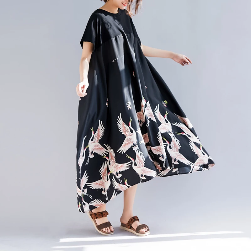 Женское платье макси размера плюс черное летнее винтажное Vestidos повседневное