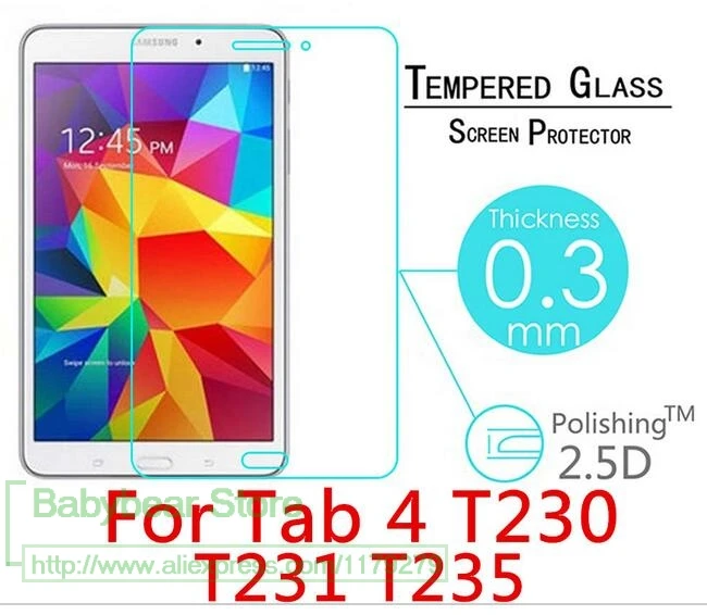 2 X Закаленное стекло для Samsung Galaxy Tab 4 7 0 T230 T231 T235 защитная пленка экрана планшета