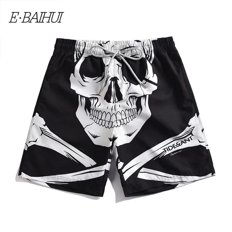 E BAIHUI быстросохнущие летние мужские пляжные шорты Siwmwear с принтом черепа L160|Плавки