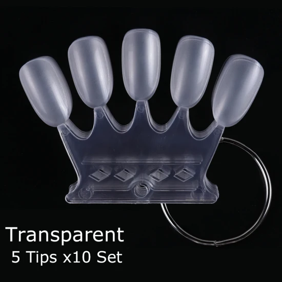 Transparent 5x10 шт накладные маникюрные цветные палетки палитра круглая форма практика накладные ногти набор колец Гель-лак маникюрные инструменты#767 - Цвет: Transparent
