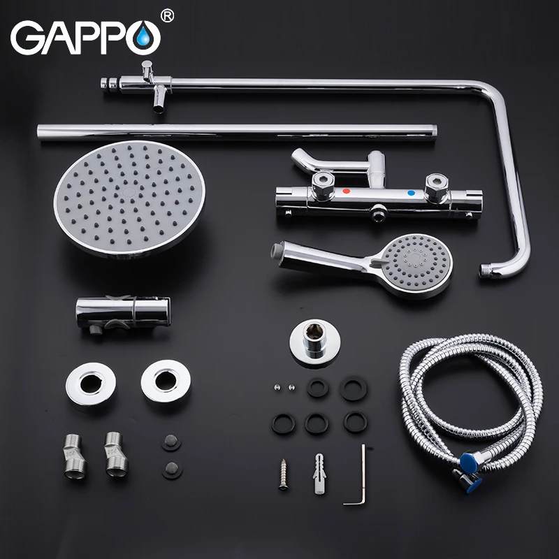 gappo shower faucet bathroom thermostatic shower faucet bath shower mixer waterfall rain shower system bathtub faucet water tap free global shipping