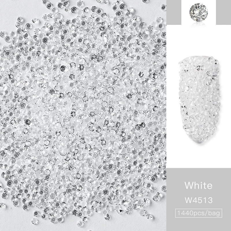 W4513 Очаровательный Бусины для ногтей украшение Micro Nail хрустальный шар 1,2 мм Стразы для дизайна ногтей, 3D нейл-арта украшения 1440 шт./компл - Цвет: W4513