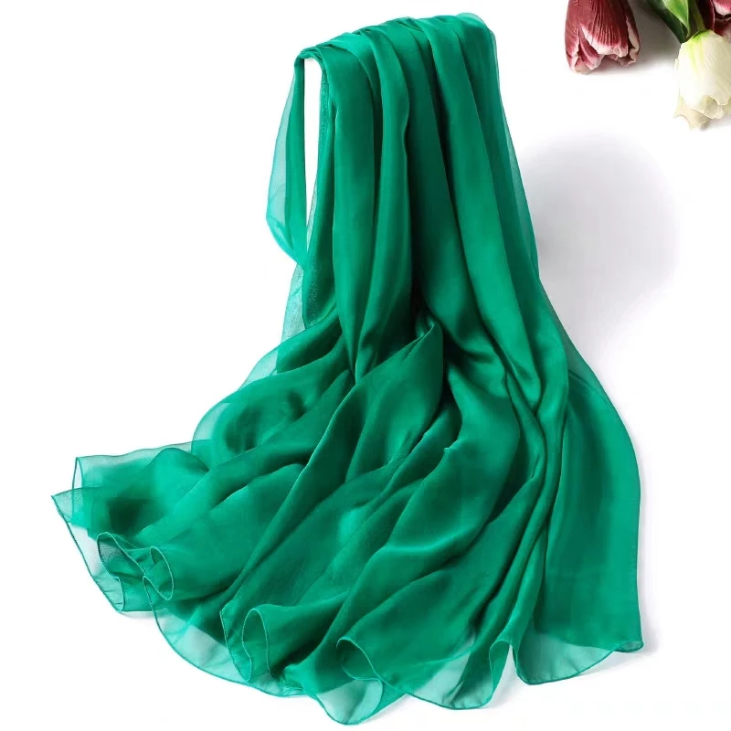 100% натуральный шелка мусульманский длинный шарф хиджаб пляжный солнцезащитный