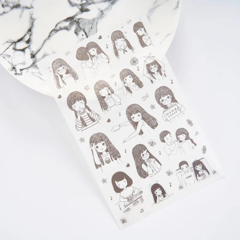 24 упак./лот для молодых девушек Декоративные Канцелярские наклейки Скрапбукинг