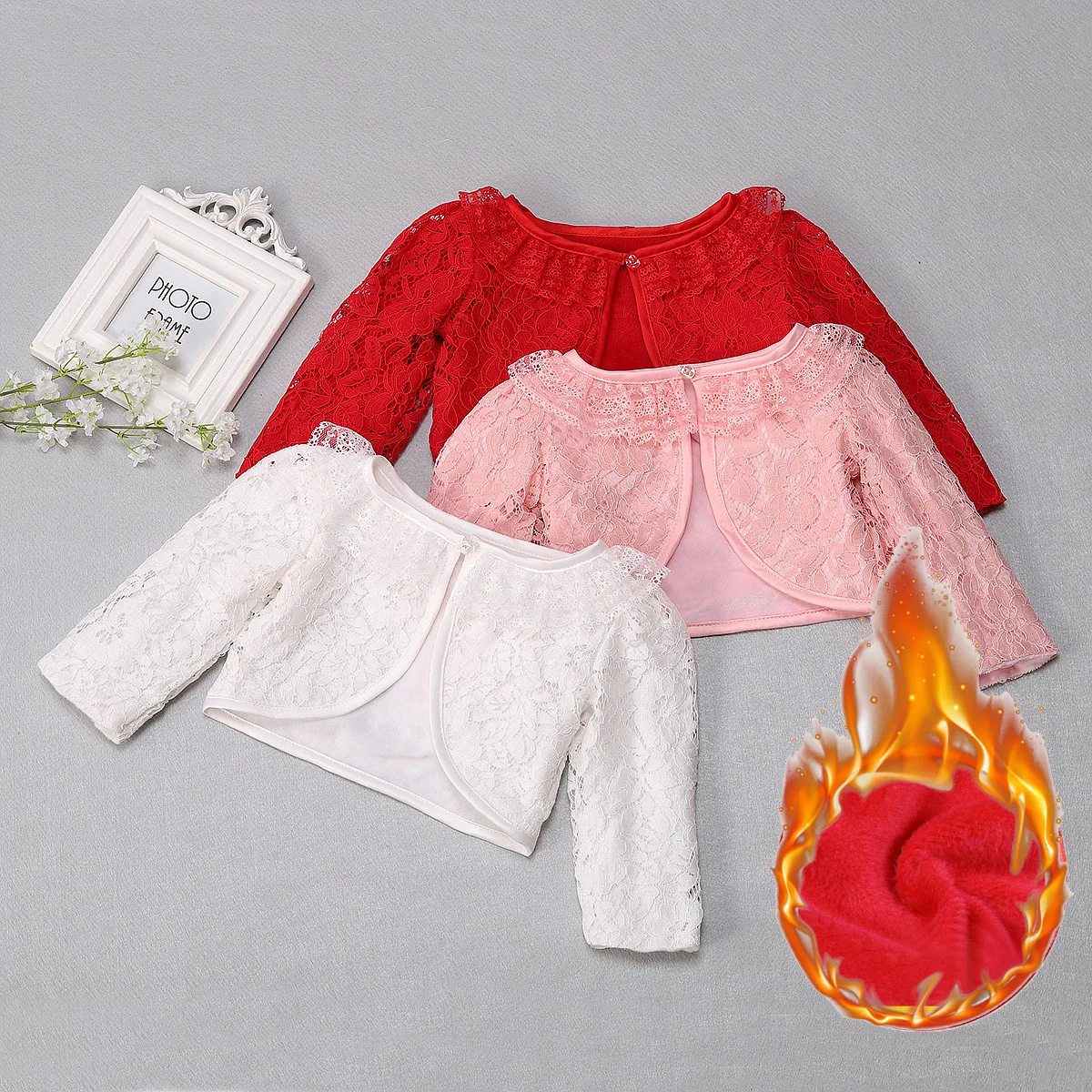 New Baby Girls Bolero Toddler Long Sleeves Lace Short Jacket Fashion Newborn Coat for Wedding Party | Детская одежда и обувь
