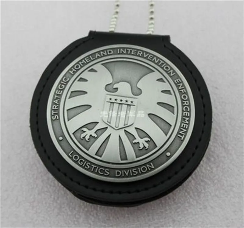 TV Cosplay Agents of S.H.I.E.L.D. Shield PHIL COULSON Badge with Holder &amp Chain Halloween COSPLAY Christmas Gift |