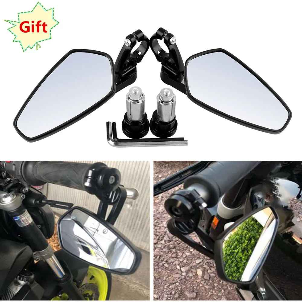 Moto rcycle зеркало 7/" 22 мм moto руль торцевое зеркало заднего вида для Kawasaki Z125 pro Z650 Z750 Z800 Z900 Z1000 ER6N ER6