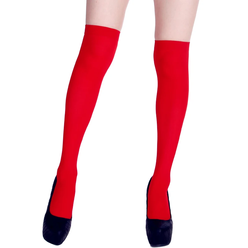 Women's Neon Knee High and Thigh High Stockings - Summer Fashion in Blue and Red - Elastic and Long Socks image 3