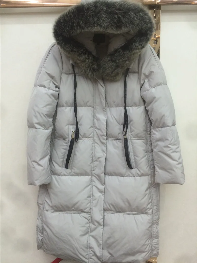Новинка 2020 женский пуховик с широкой талией Толстая теплая длинная пуховая