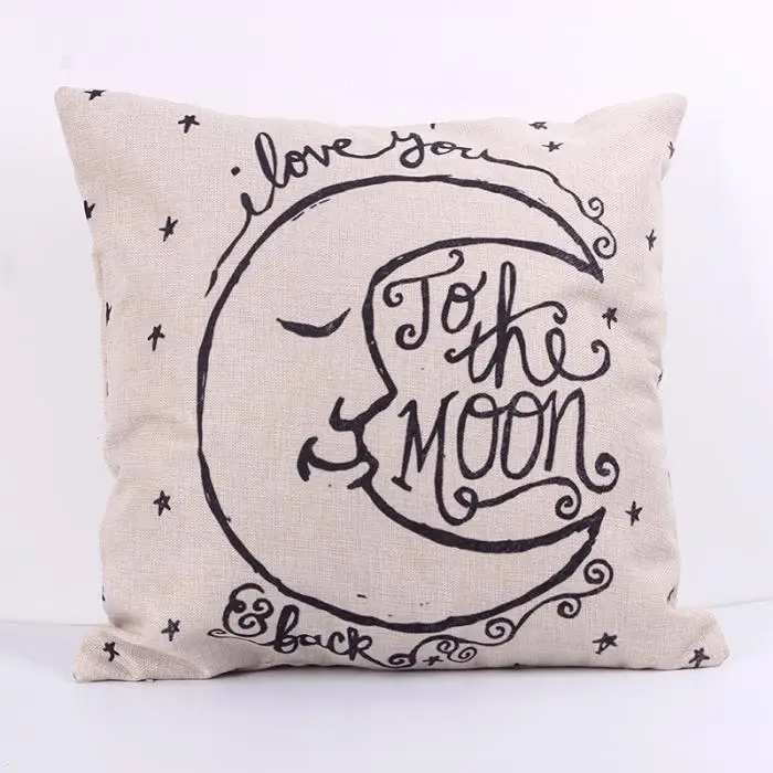 Винтажный чехол I Love You to the Moon and Back хлопковая подушка для дивана, чехол, наволочка can CSV