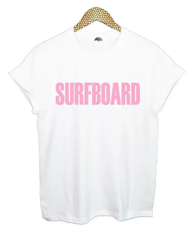 Футболка женская хлопковая белая/черная с принтом в виде серфинга стиле